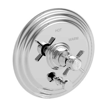 Newport Brass Balanced Tub & Shower Diverter Plate With Handle in Polished Chrome 5-1002BP-26